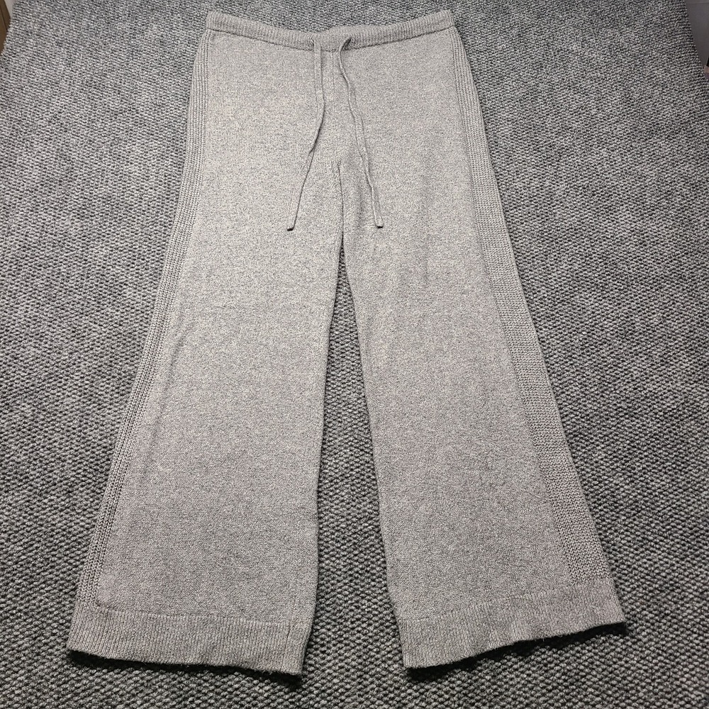 Auden Pajama Pants Womens XL Gray Side Knit Panels Wide Leg Drawstring Sleepwear